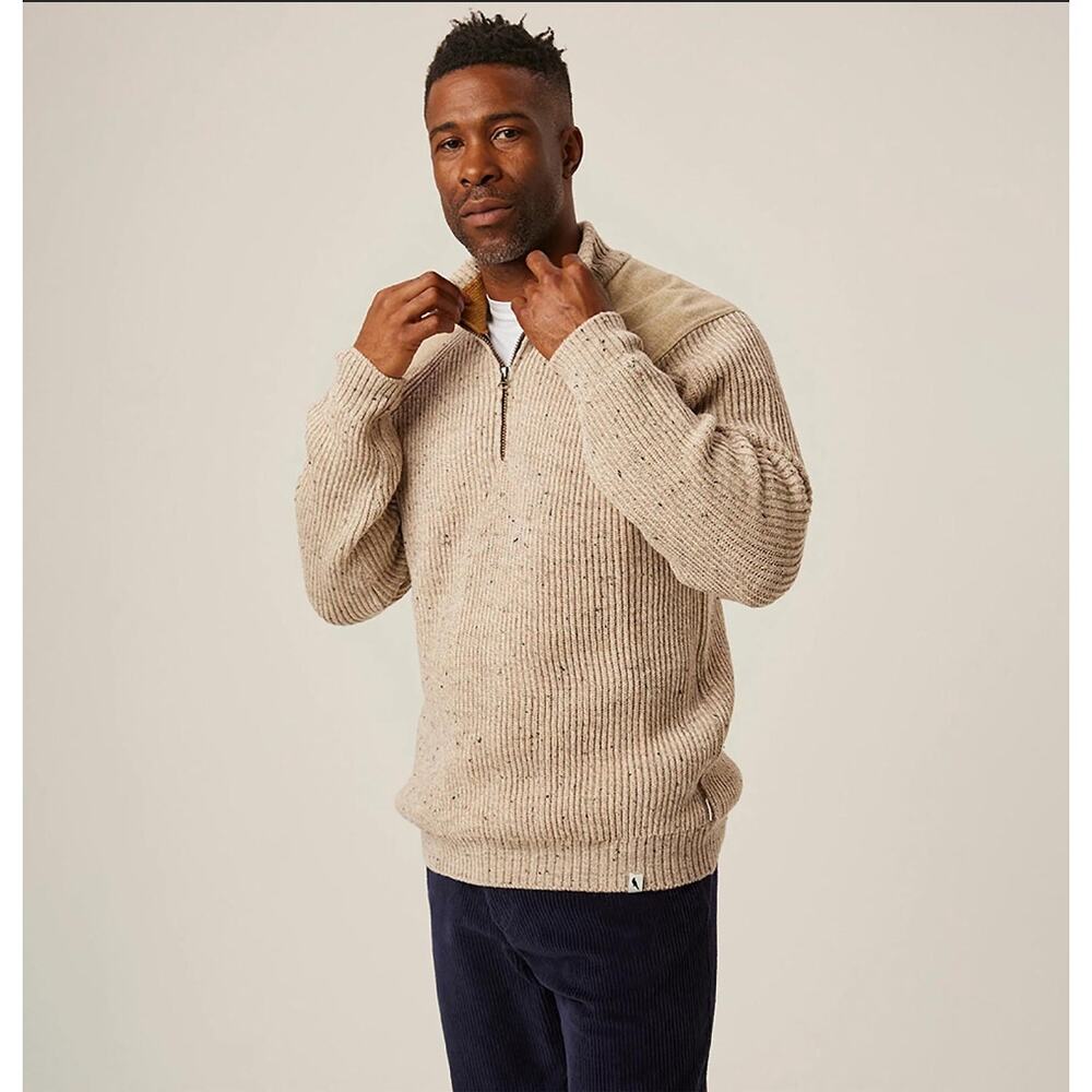 Peregrine Bexley Quarter Zip Jumper Ribbed Sweater